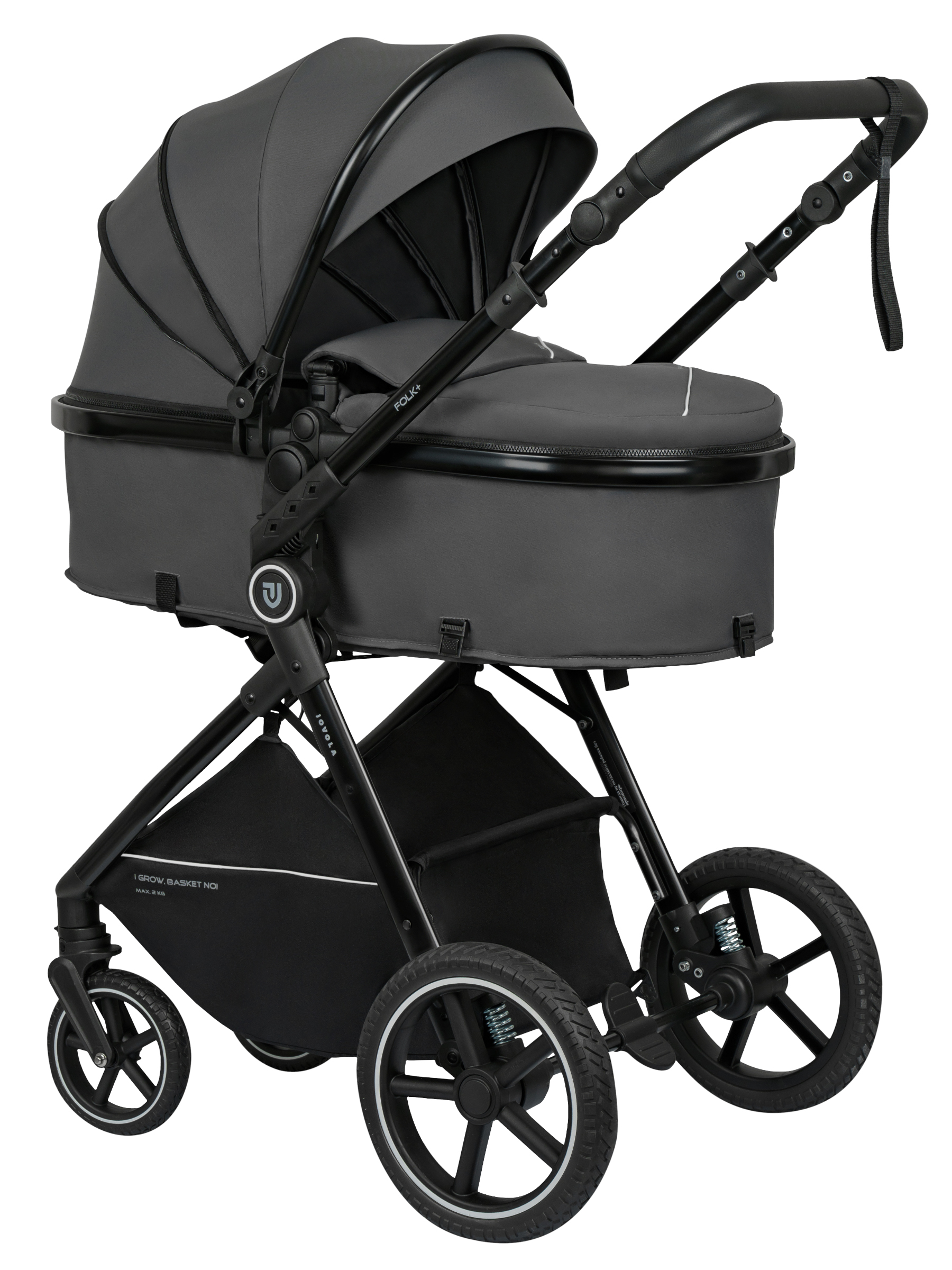 Коляска трансформер JOVOLA Folk+ серый серый - фото 11