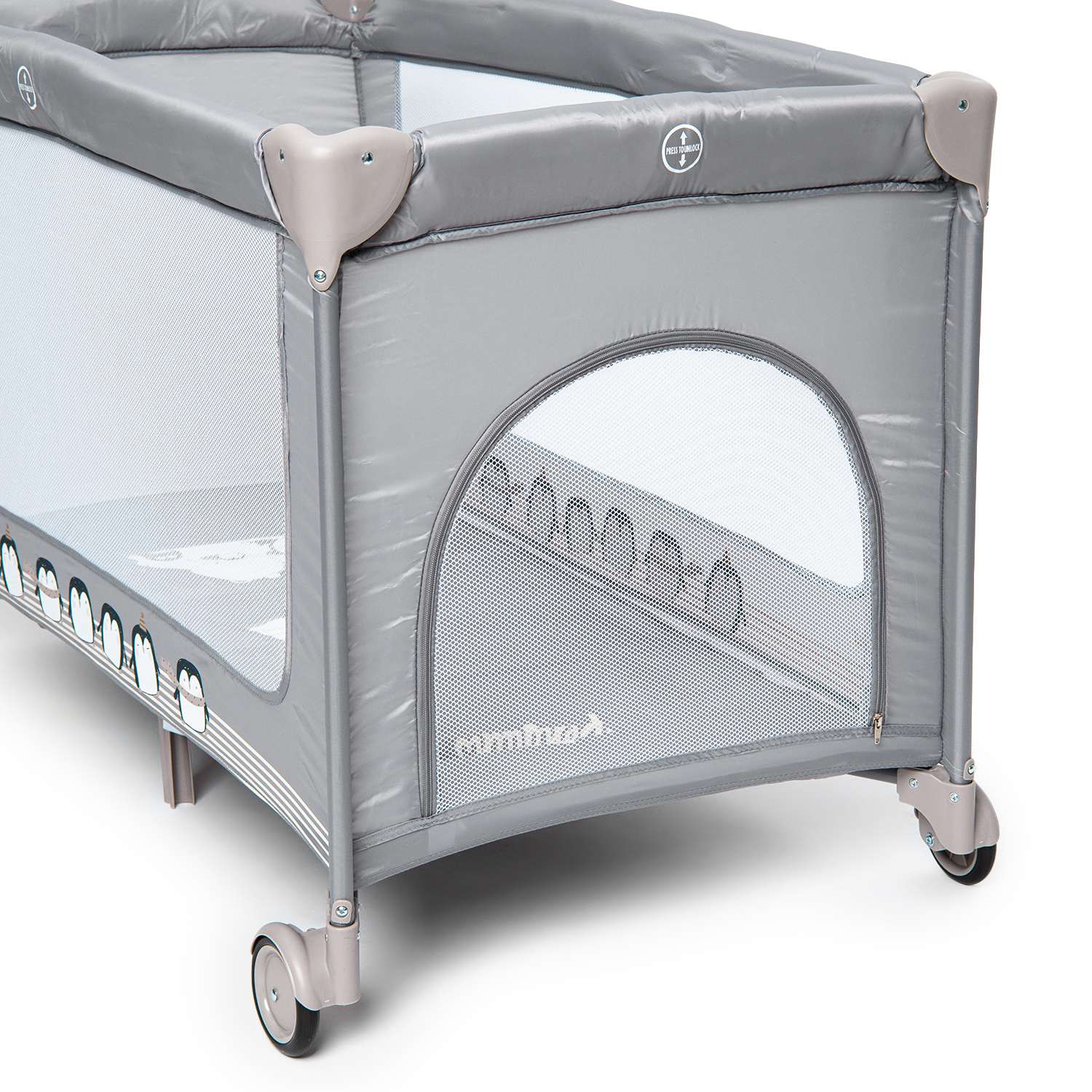 Манеж кровать BabyGo Play Box New серый P612 - фото 4