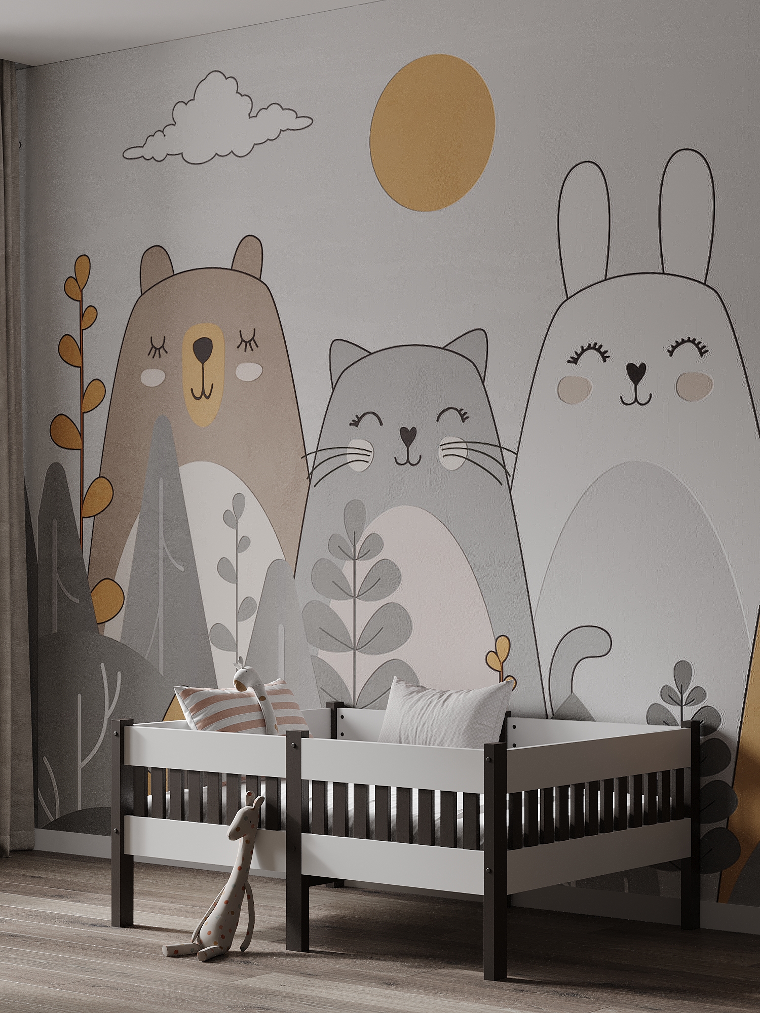 Кровать односпальная Moms charm Бортики (белый, венге) - фото 9