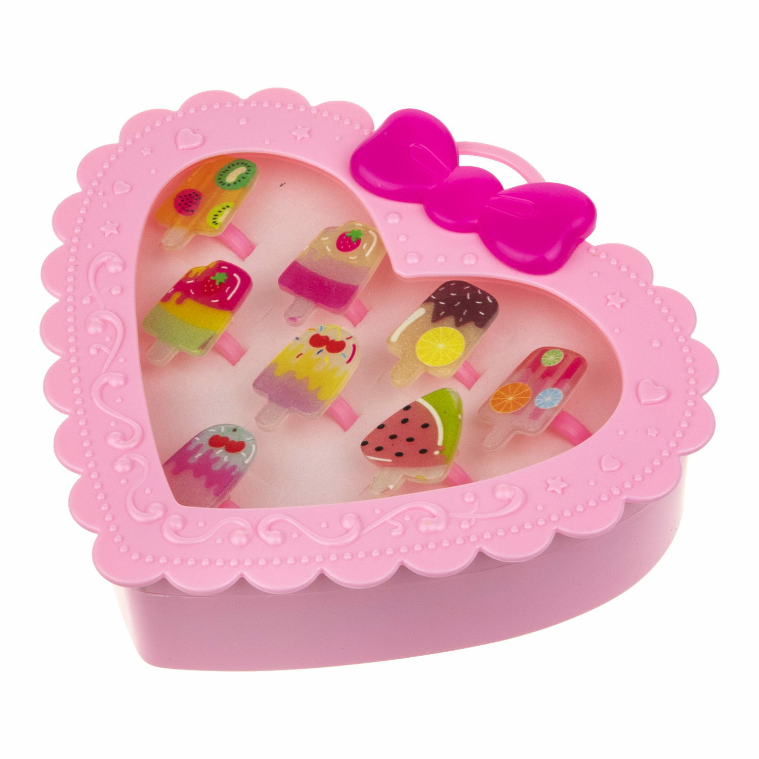 Набор бижутерии 1TOY Sweet heart Bijou 8 колец мороженки Т21036-1 - фото 1