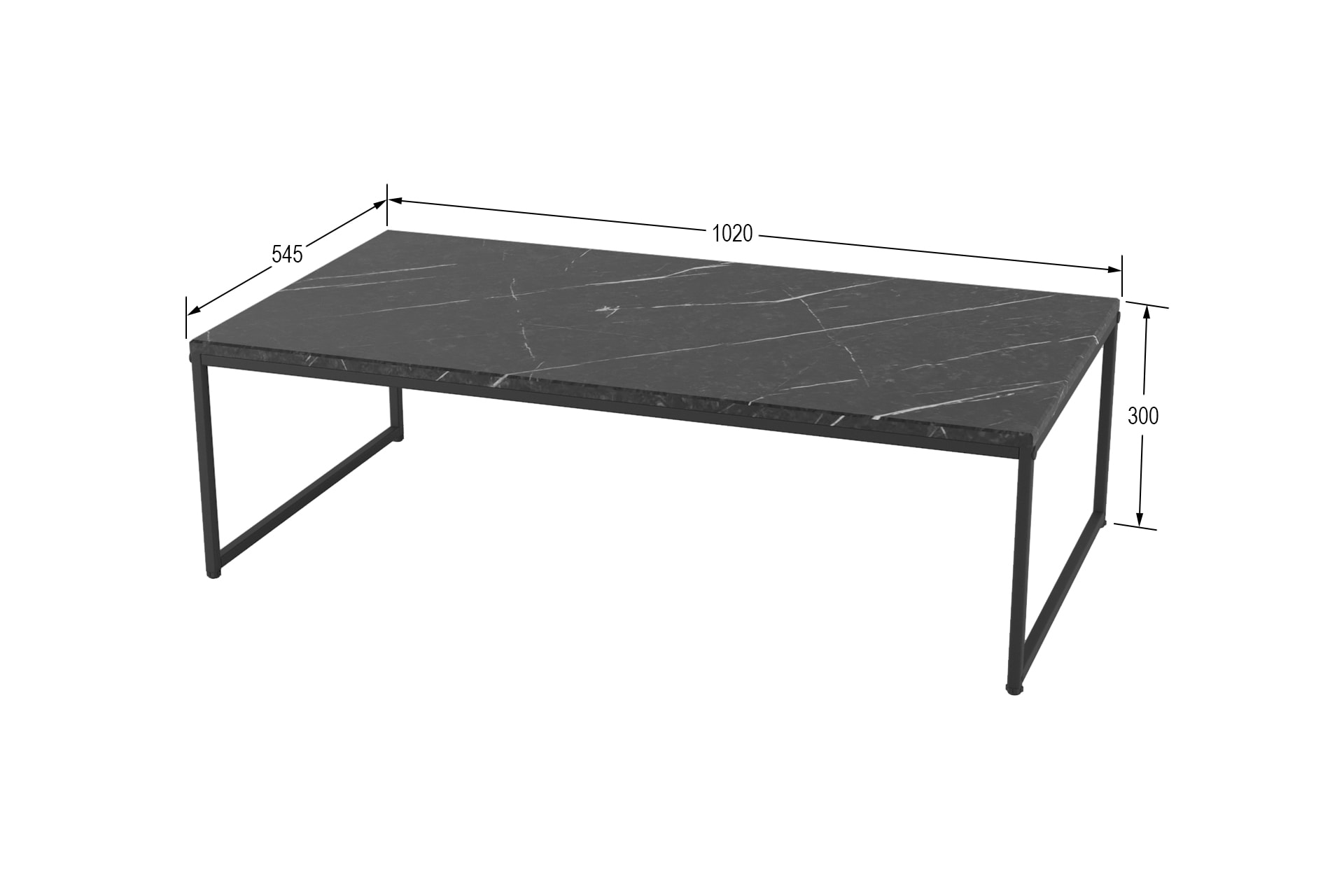 Стол журнальный КАЛИФОРНИЯ МЕБЕЛЬ Инсайд черный мрамор - фото 2