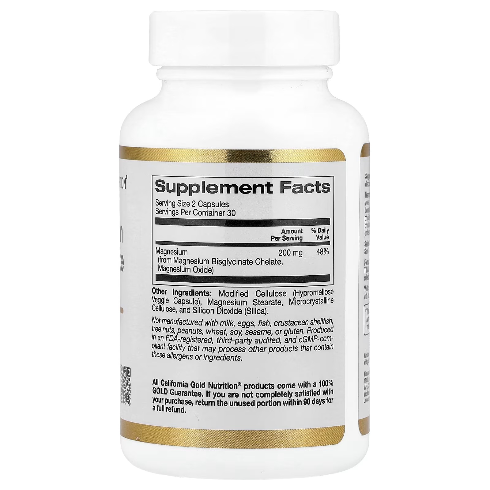 Бисглицинат магния, California Gold Nutrition, 200 mg, 60 капсул - фото 2