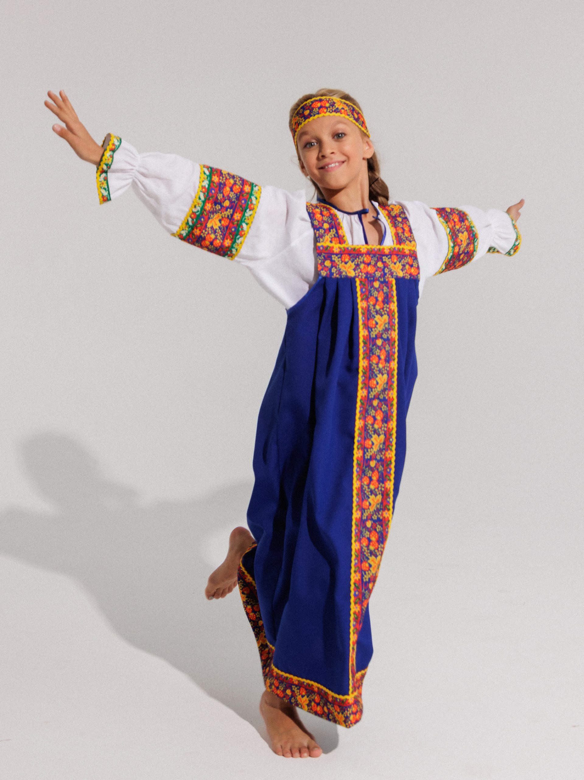 Костюм русский народный Gala-Вальс С/Машенька/синий - фото 2