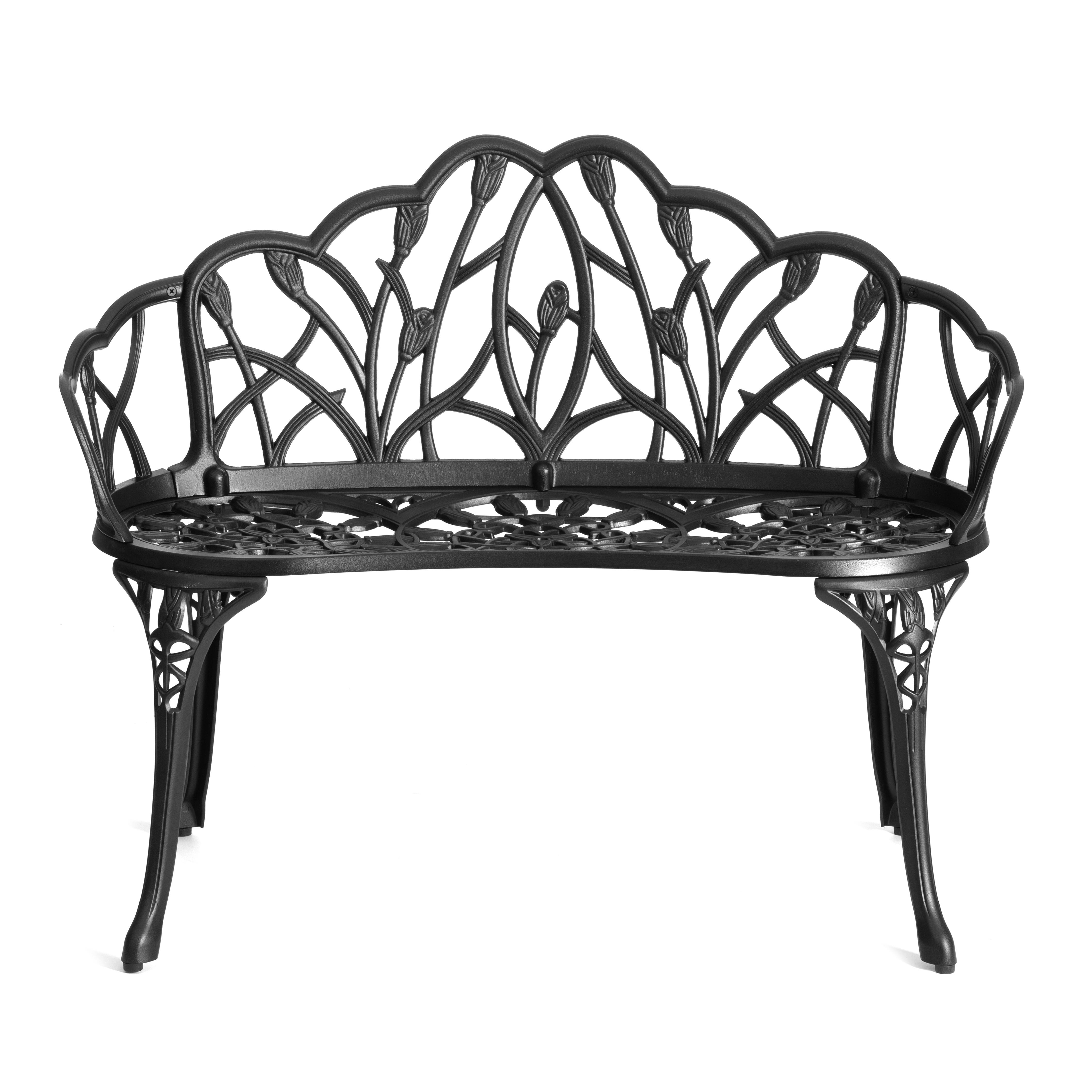 Садовая скамья TETCHAIR Штраус алюминиевый сплав черный - фото 6