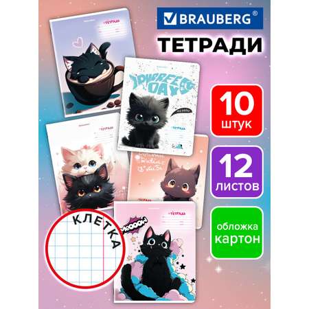 Общая тетрадь Brauberg клетка 12 лист. 10 шт.