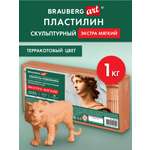 Пластилин Brauberg терракотовый 1 цв.