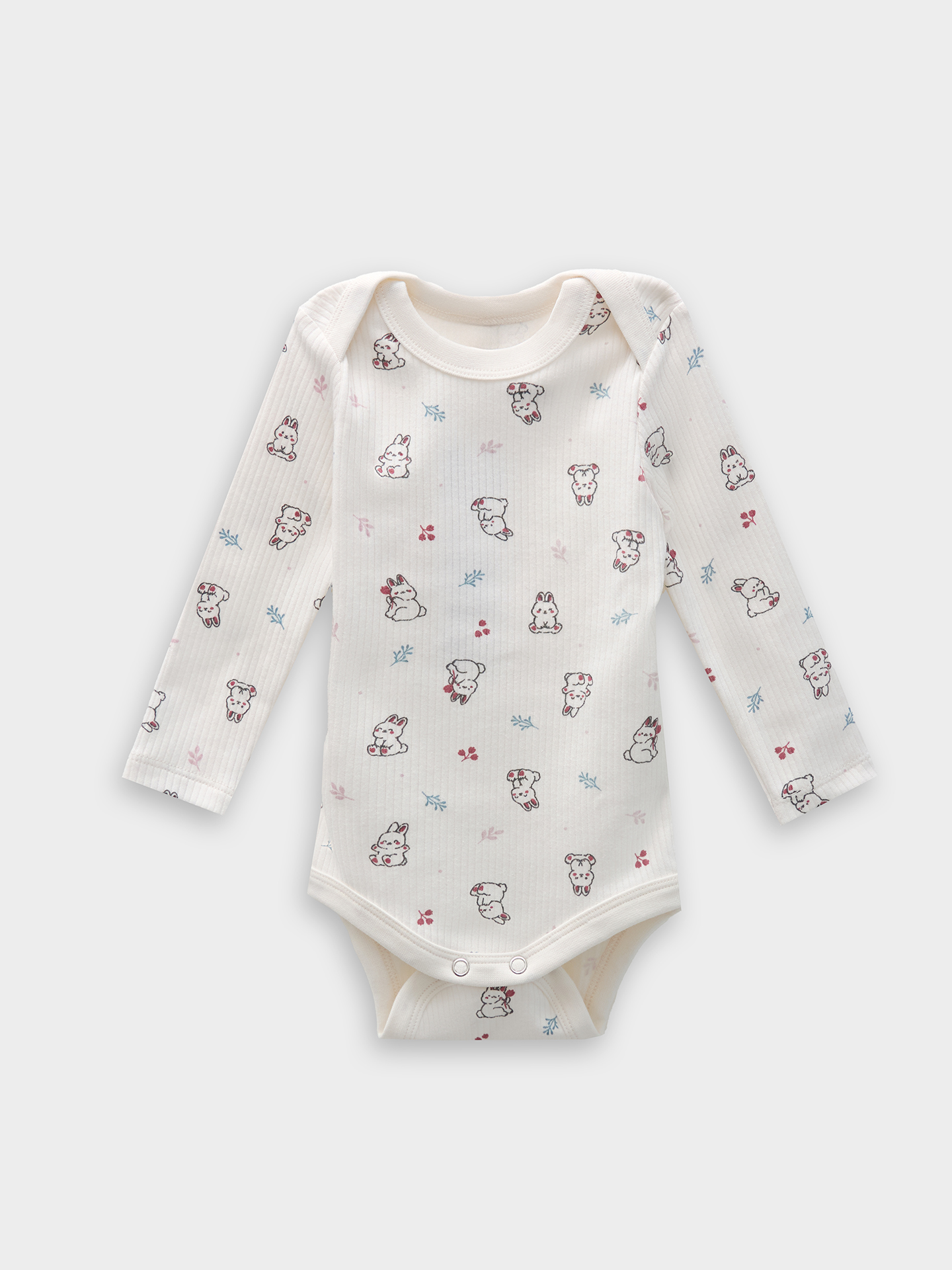 Боди 3 шт Mark Formelle (Марк Формэль) 13018-3/зайчики на зв.белом +цветочные еноты на п.роз +дымч.роза - фото 2