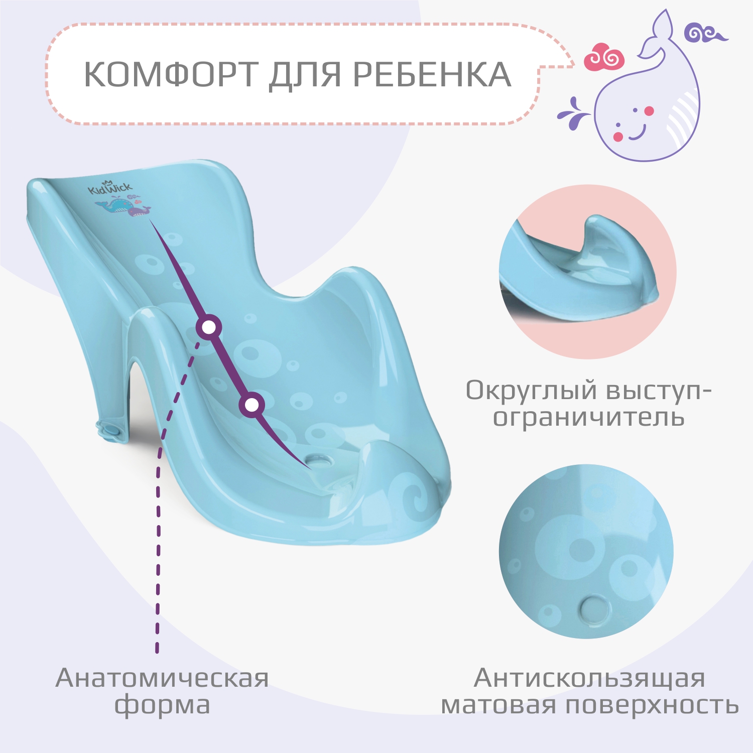 Горка для купания KidWick Аква Мини голубой - фото 4