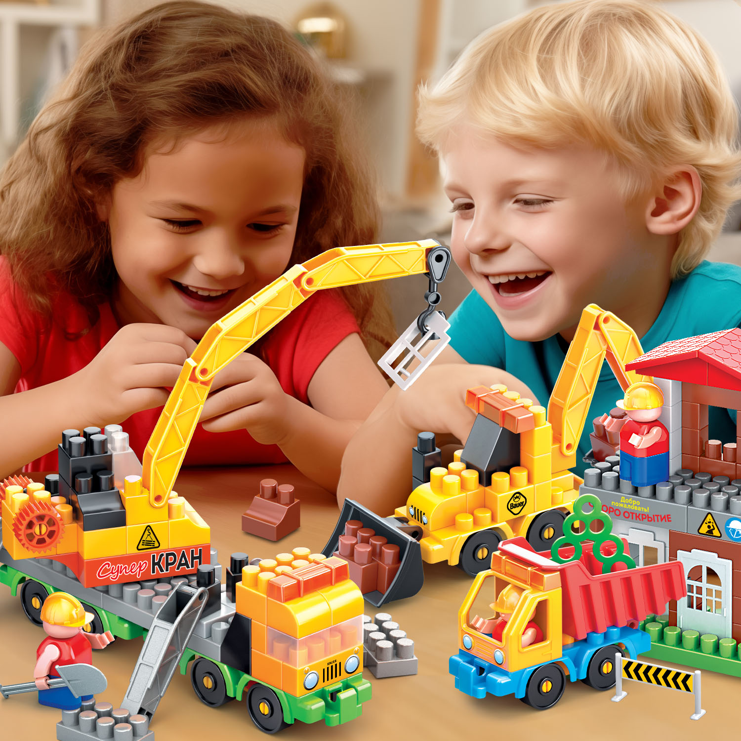 Конструктор BAUER для детей стройка 171 дет. - фото 7