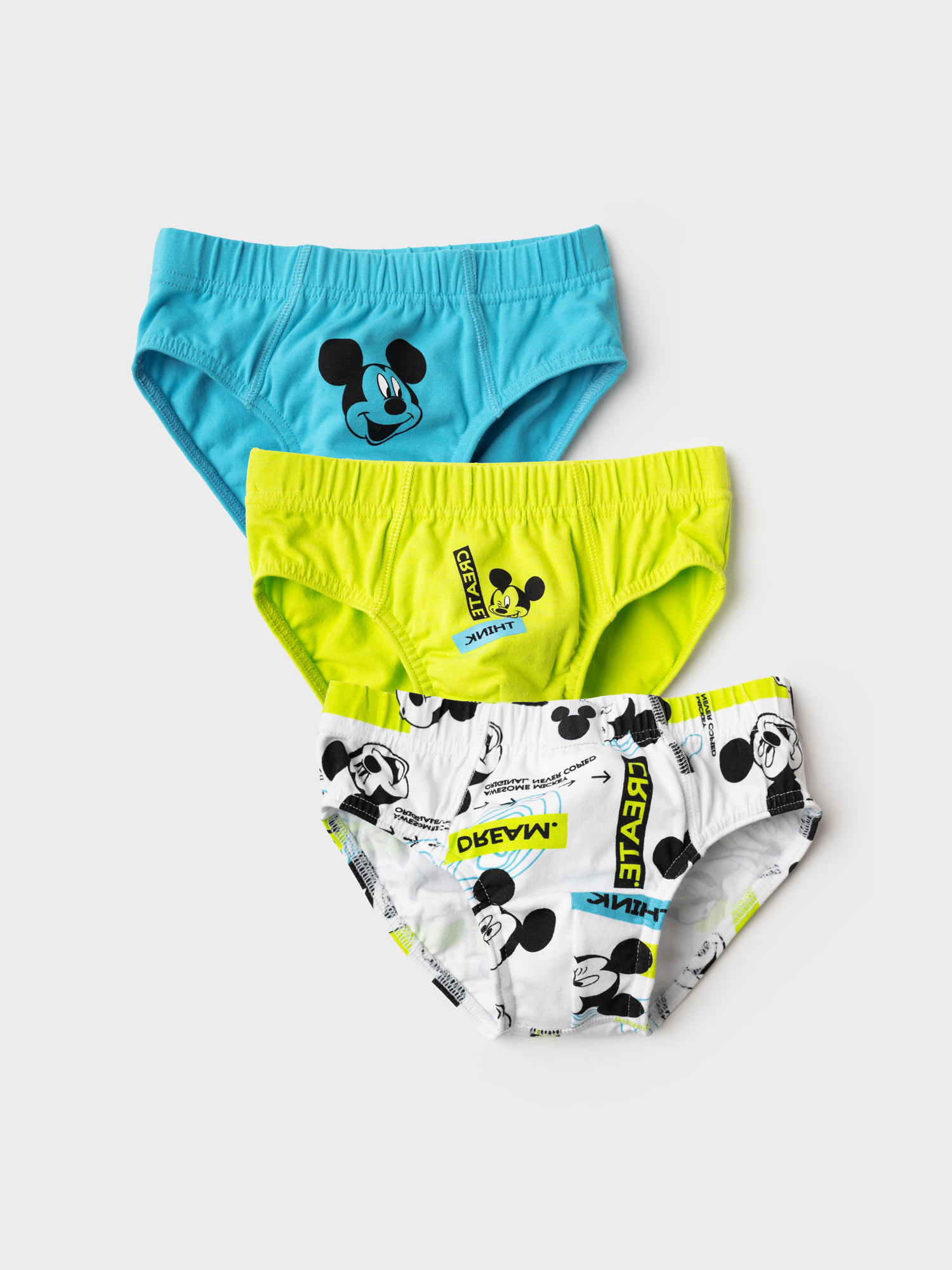 Изображение товара Детские трусы-брифы PlayToday Микки Маус 3 шт (хлопковый трикотаж, эластичный пояс)