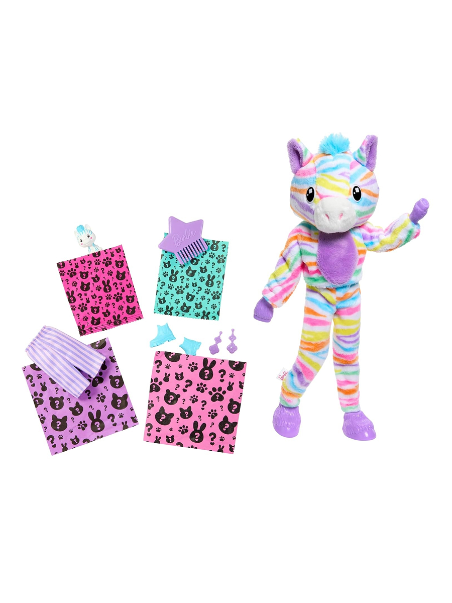 Кукла модельная Barbie Cutie Reveal Барби в костюме - зебра тубус высота 29 см HRK39 - фото 8