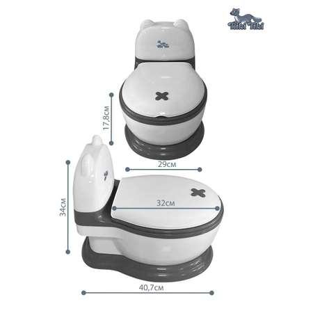 Горшок детский RIKI TIKI baby унитаз анатомический с крышкой FG370 серый