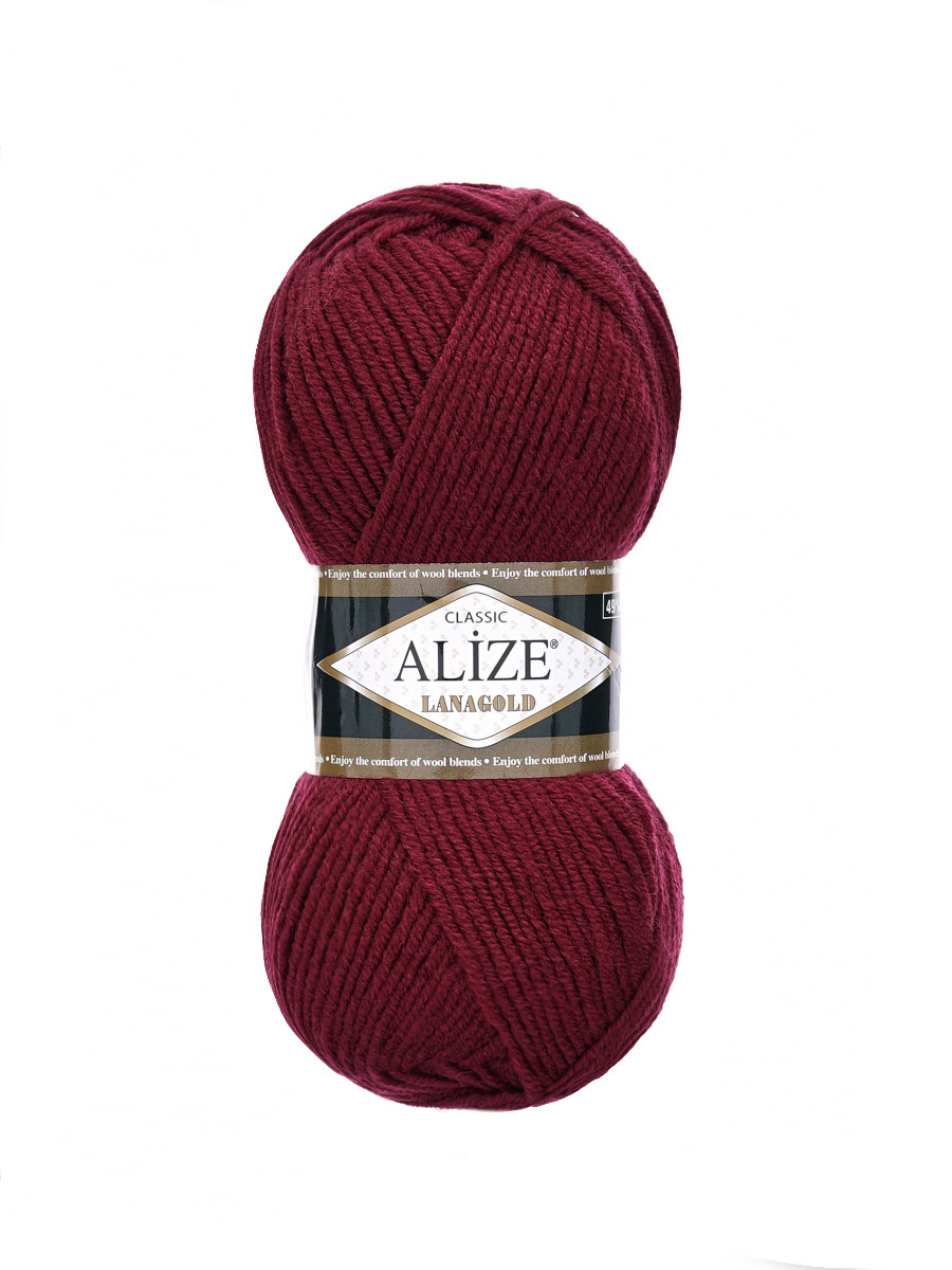 Пряжа Alize полушерстяная мягкая тонкая теплая Lanagold 100 гр 240 м 5 мотков 57 бордо - фото 4