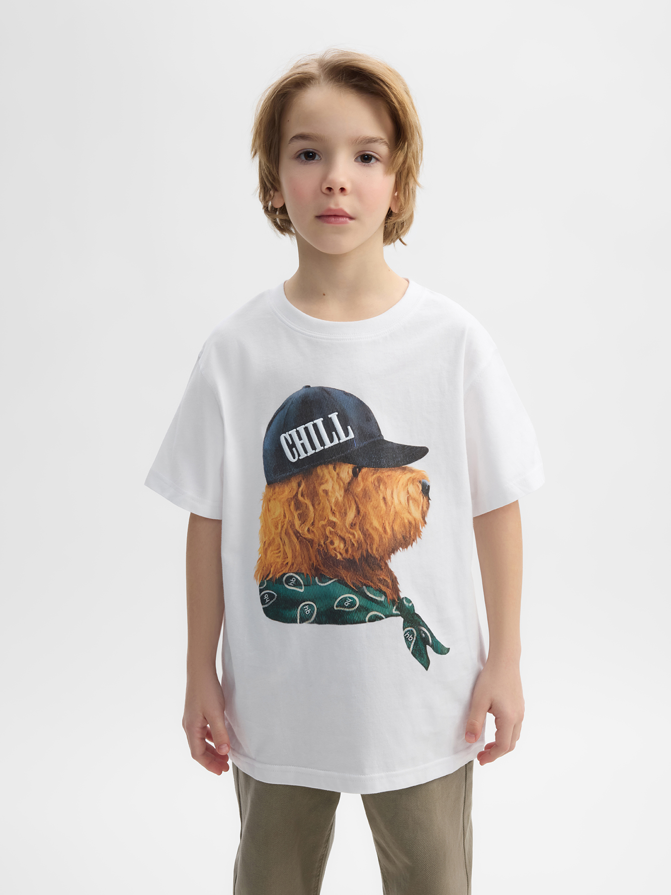 Футболка Happy Baby 88297_white (dog with cap) - фото 1