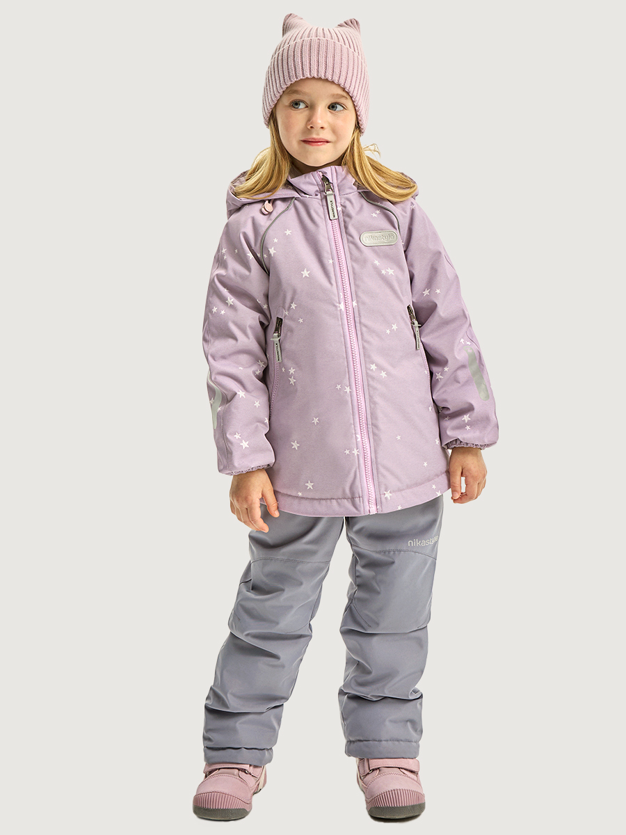 Костюм NIKASTYLE 7м1026 пудра/светло-серый - фото 1