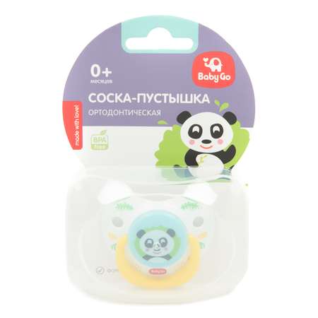 Пустышка BabyGo силикон ортодонтическая от 0 мес. 1 шт.