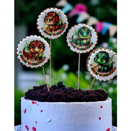 Имбирные пряники на торт Art Sweets Динозавры 4 шт