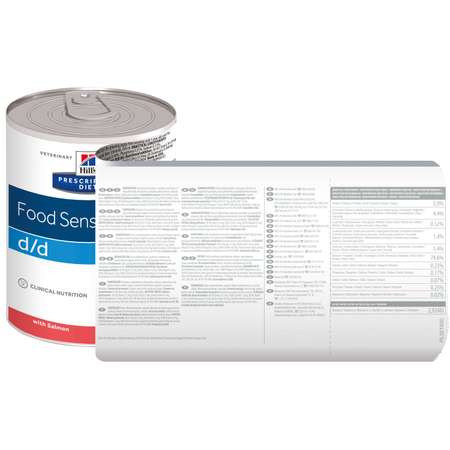 Корм для собак HILLS 370г Prescription Diet d/d Food Sensitivities для кожи при аллергии и заболеваниях кожи с лососем консервированный