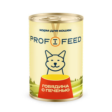 Корм консервированный для кошек Profifeed Говядина с печенью 340г 12шт