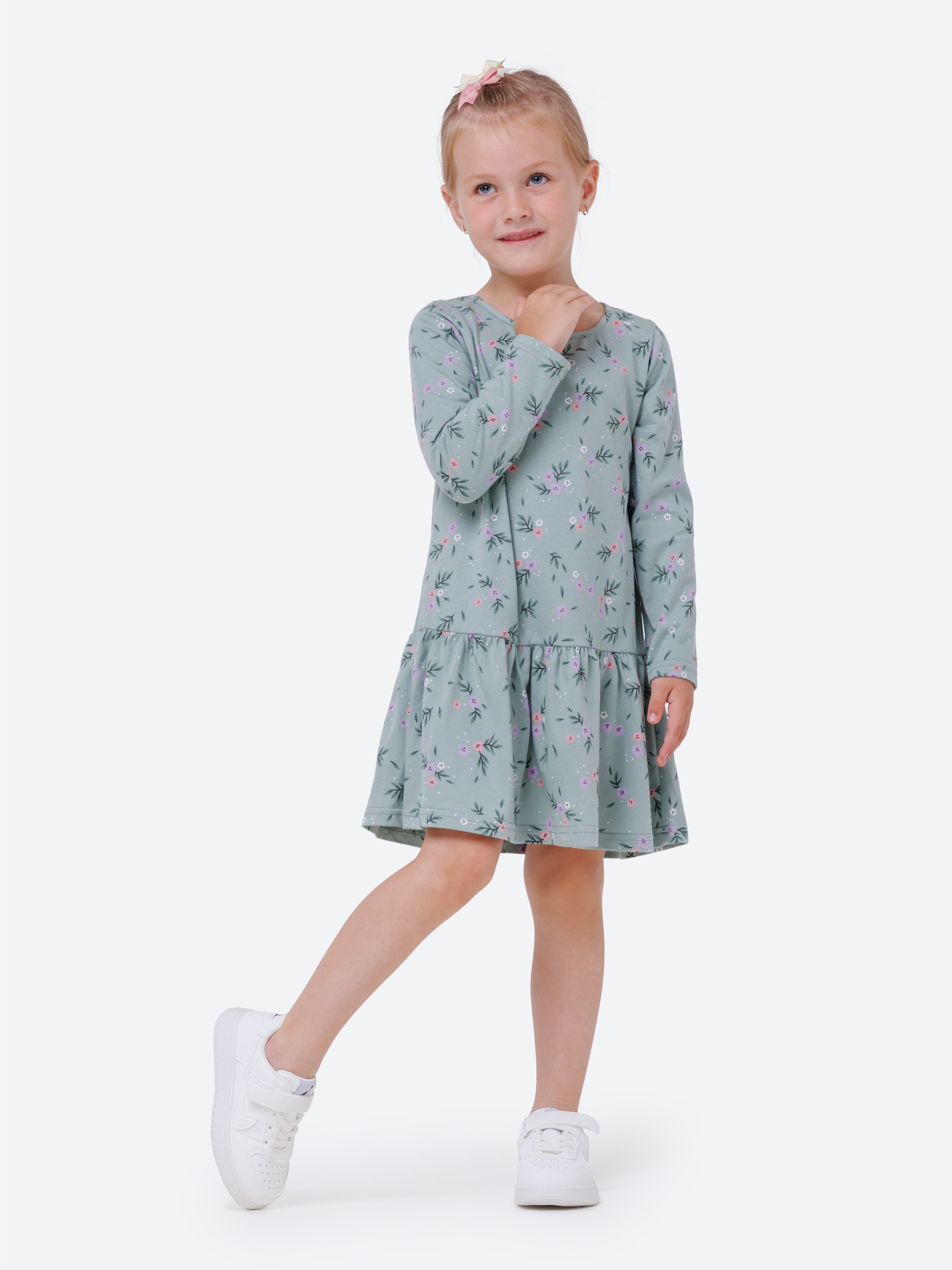 Платье VEDDI 2059к-2024-полынь/цветы - фото 2