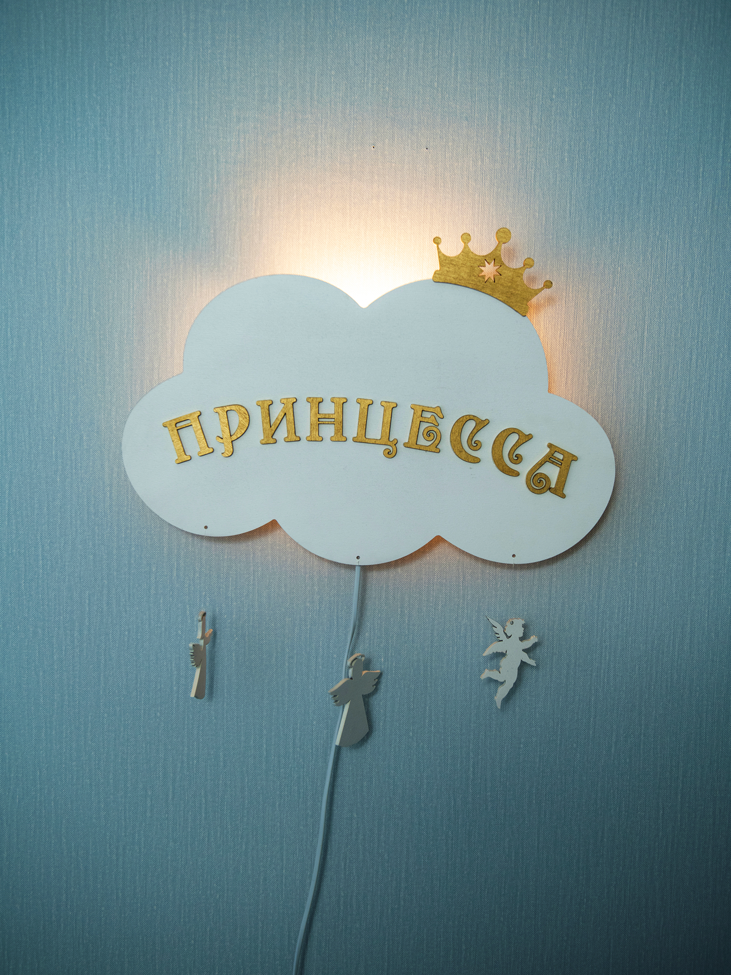 Ночник детский Рич Принт Продукт Облако настенное белая - фото 1