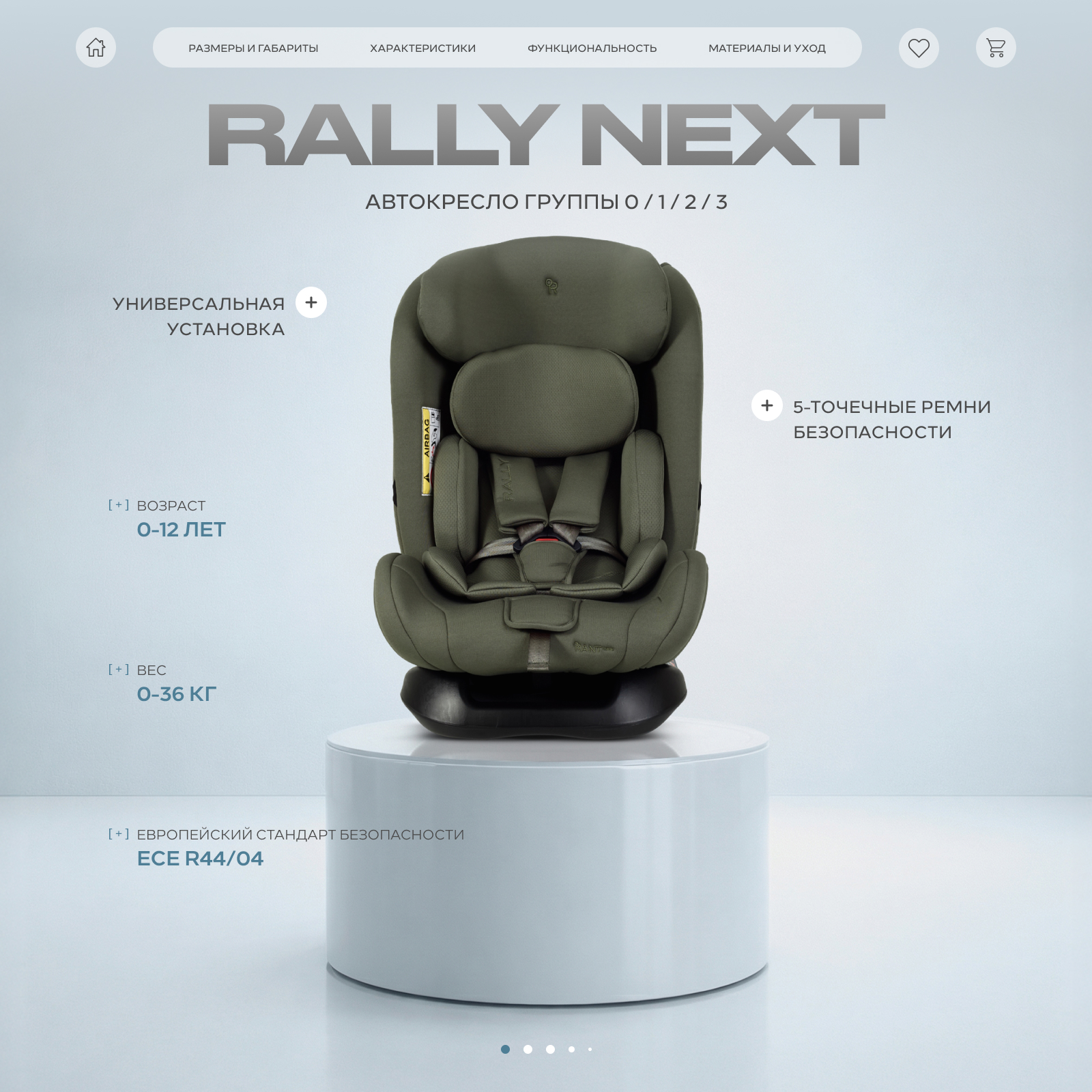 Автокресло Rant Rally Next 0+/1/2/3 (0-36 кг) зеленый - фото 1