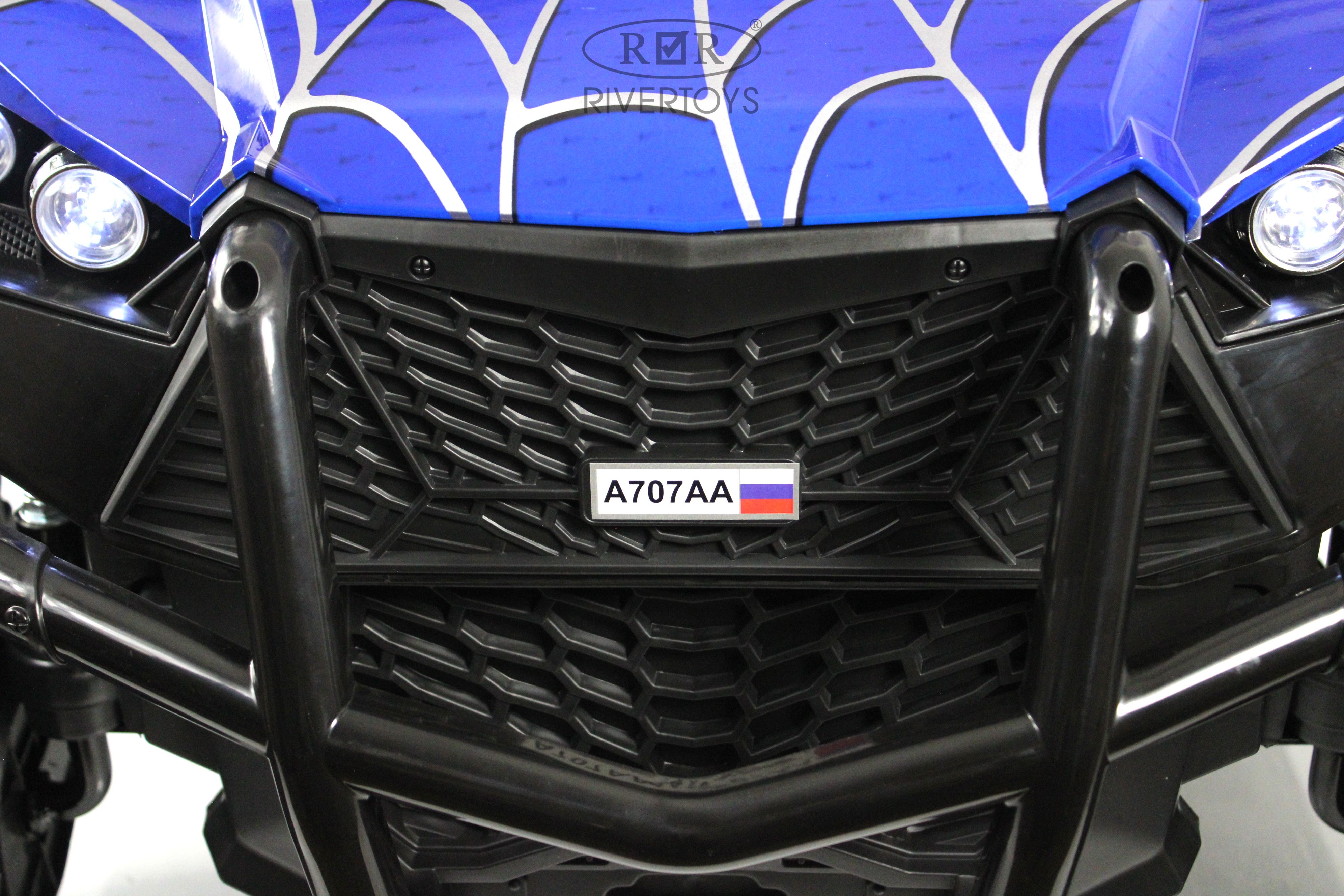 Электромобиль RIVERTOYS A707AA-LUX-NEW-BLUE-SPIDER С пультом ДУ - фото 11