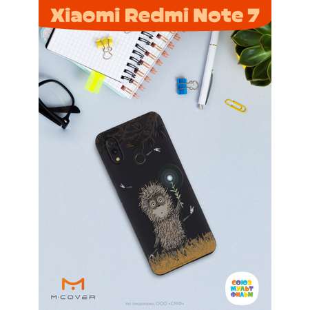 Силиконовый чехол Mcover для смартфона Xiaomi Redmi Note 7 Союзмультфильм Ежик в тумане и фонарик