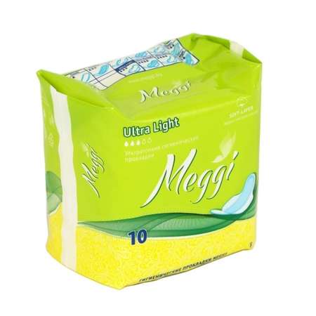 Гигиенические прокладки MEGGI Ultra Light на критические дни 10 шт