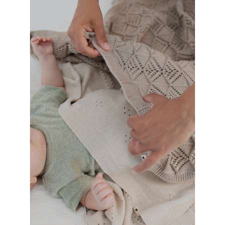 Плед вязаный BIBS Pointelle - Ivory 70х100 см