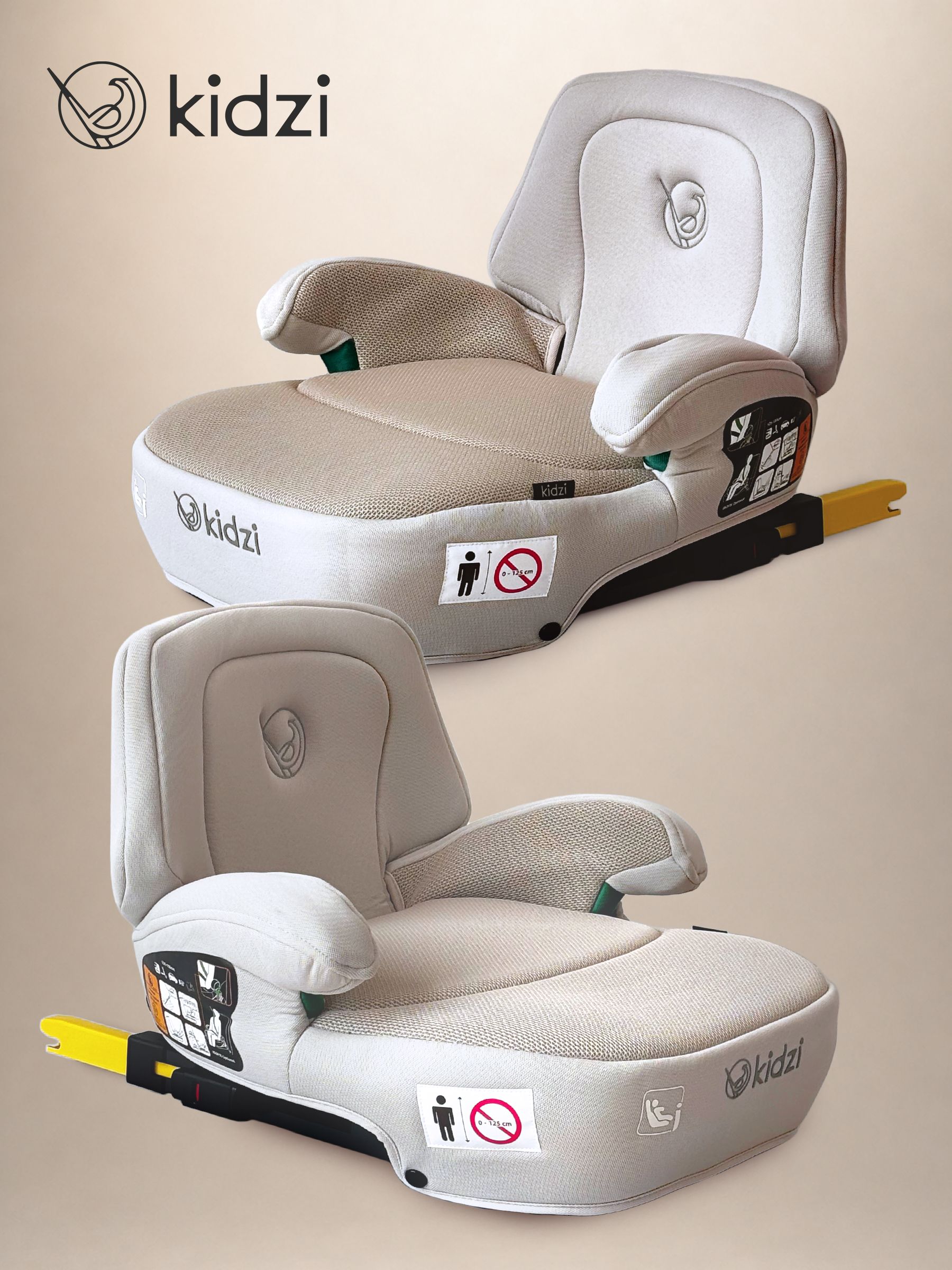 Автокресло Kidzi Bro i-SIZE со спинкой Isofix 3 (22-36 кг) бежевый - фото 14