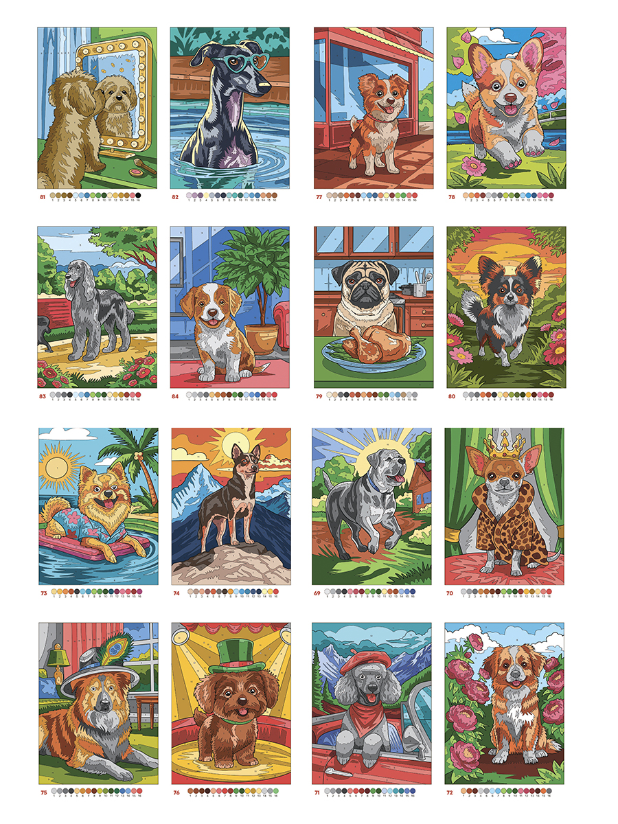 Раскраска по номерам Проф-Пресс большая Собачки 100 сюжетов - фото 8