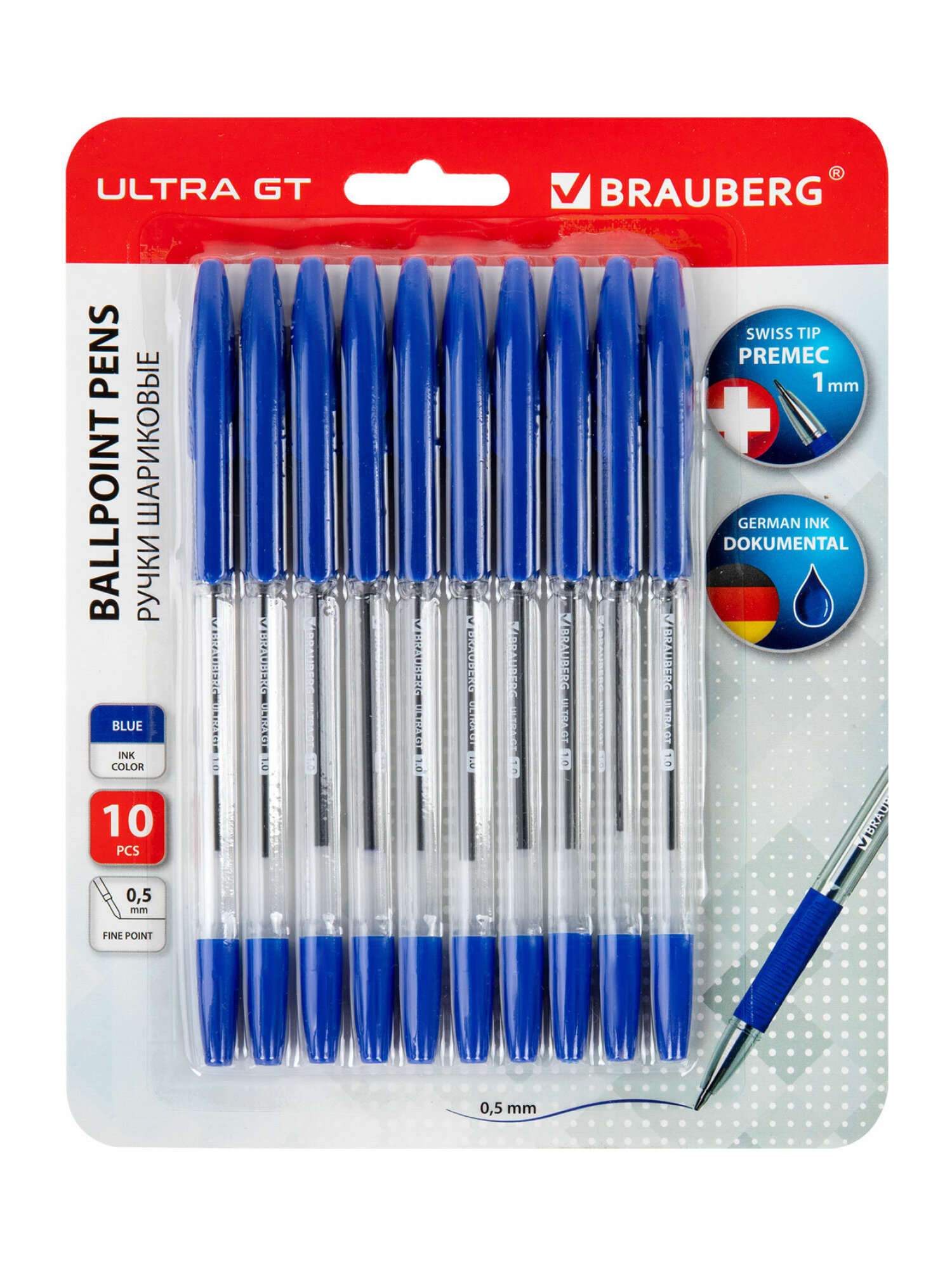 Ручка шариковая Brauberg 10 шт. - фото 5