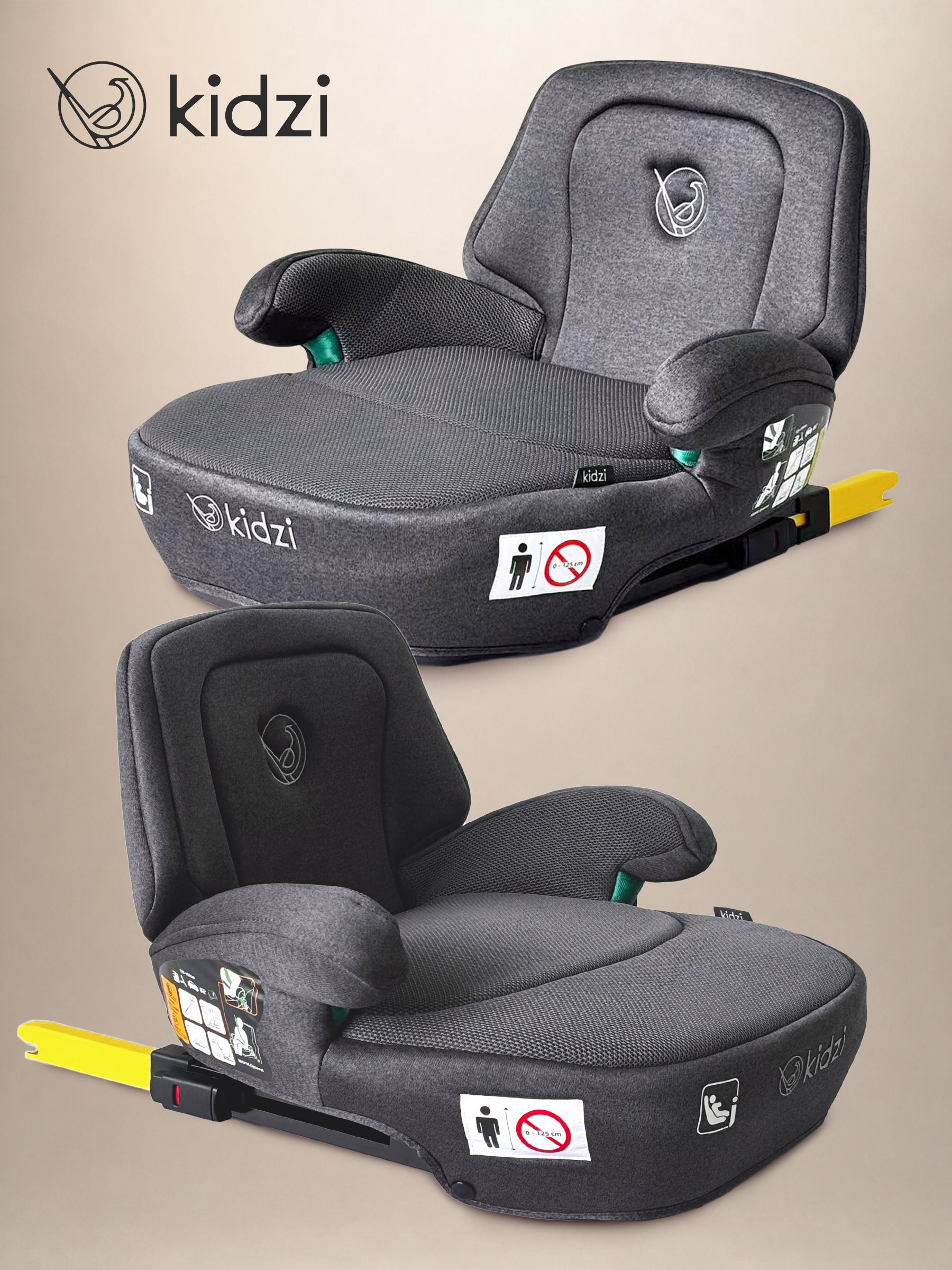 Автокресло Kidzi Bro i-SIZE со спинкой Isofix 3 (22-36 кг) серый - фото 14