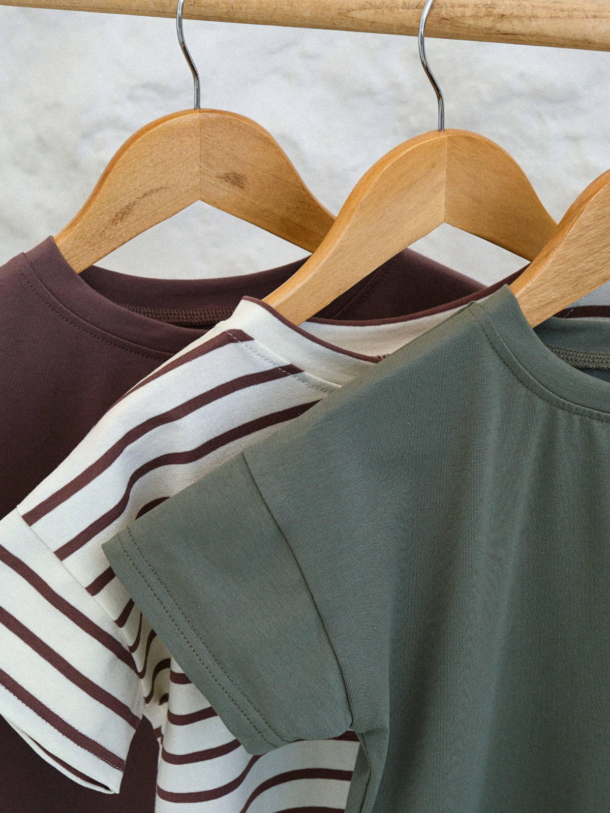 Футболка 3 шт Jelly Whale S23T01-3-Kha-Brwn-Strp - фото 2