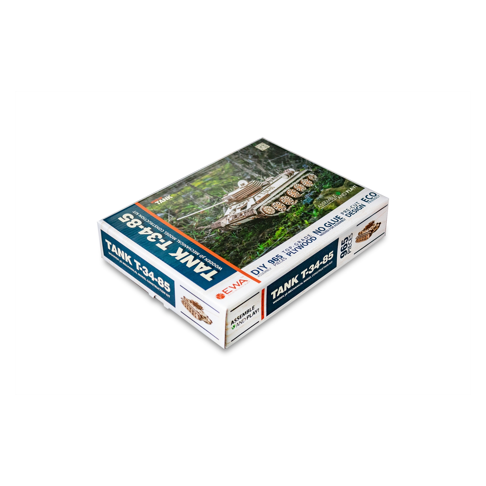 Конструктор Eco Wood Art Танк Т-34-85 деревянный 965 дет. - фото 9