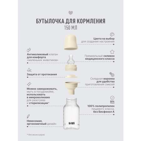 Бутылочка BIBS Classic+ 150 мл 1 шт.