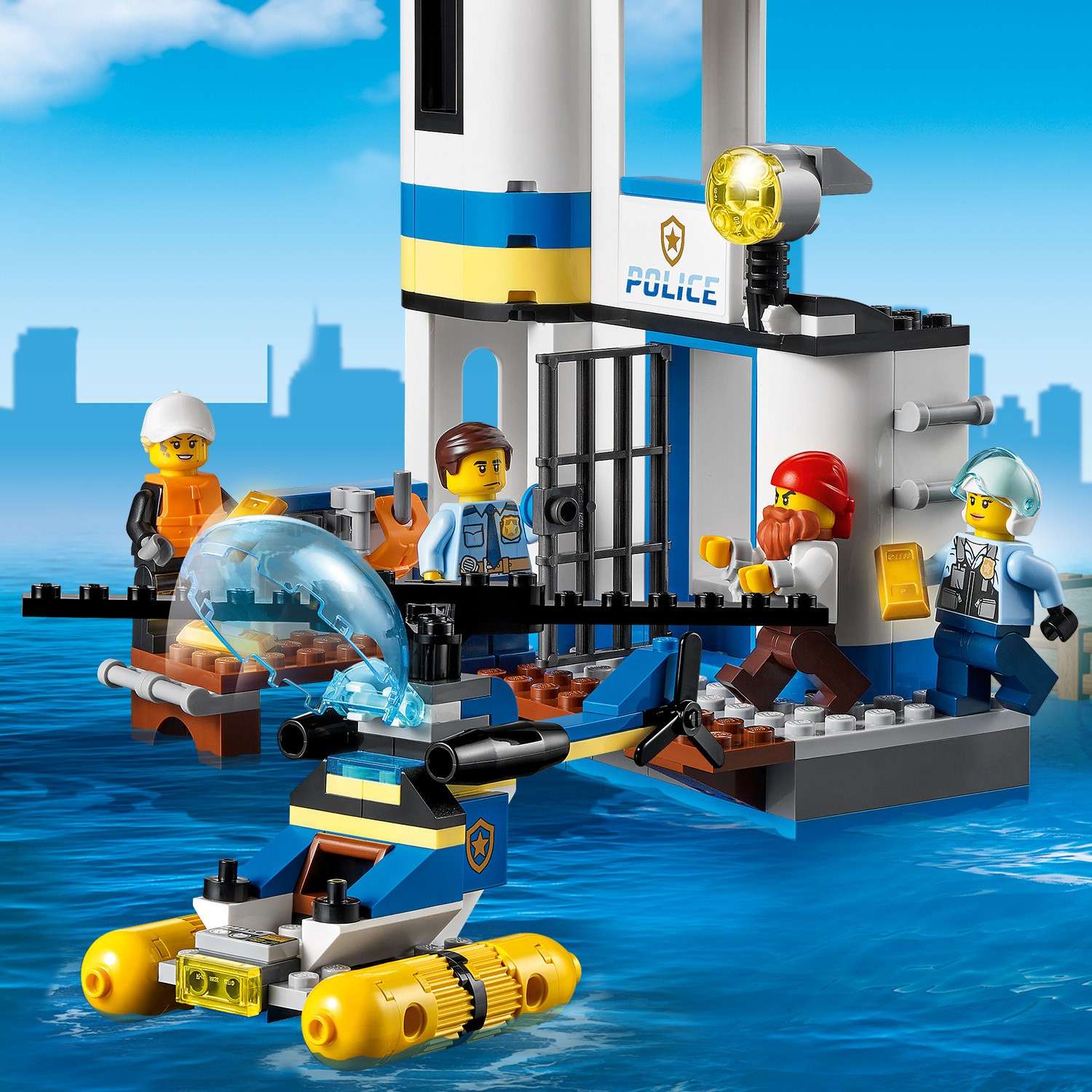 Конструктор LEGO City SeasidePolice and FireMission блочный - фото 7