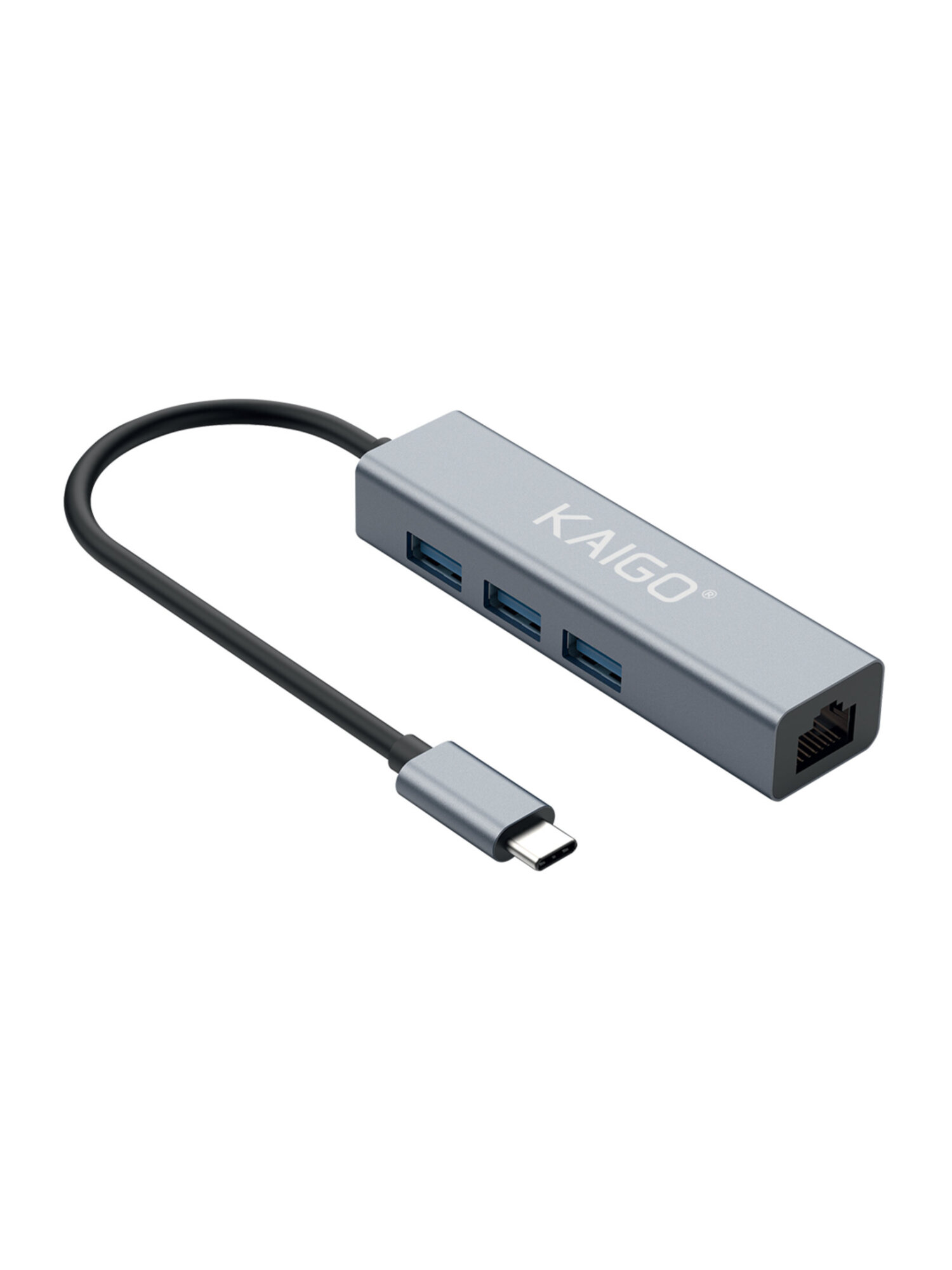 Хаб разветвитель KAIGO Type-C разветвитель высокоскоростной 3xUSB 3.2 1xRJ45 - фото 3