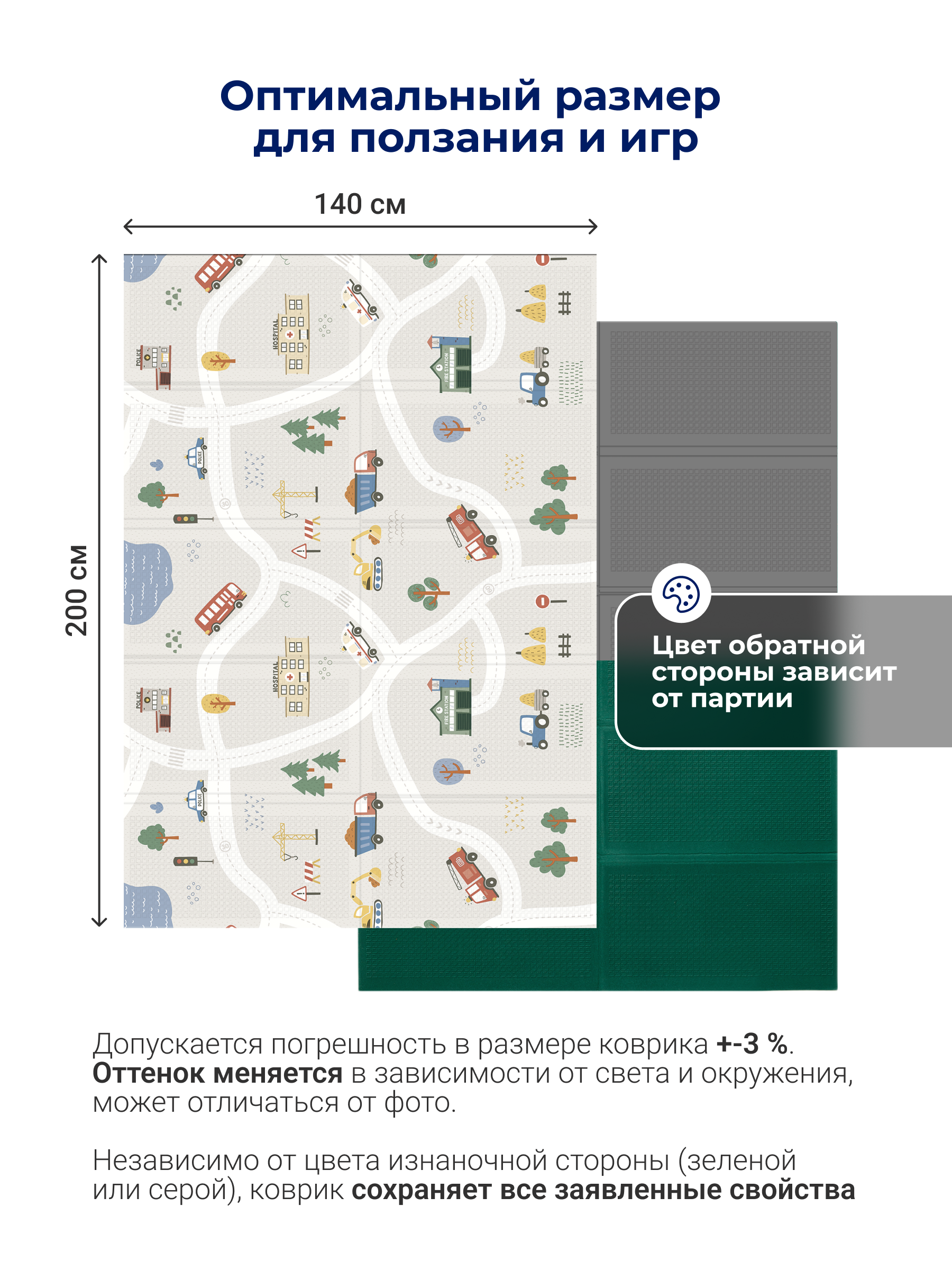 Детский складной коврик Parklon Чудесная дорога 140 x 200 см - фото 5
