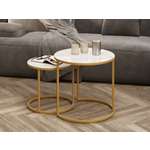 Стол журнальный SLINE Верона керамогранит 40/50 белый глянец