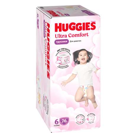 Трусики Huggies Ultra Comfort для девочек 6 (15-25) 76 шт.