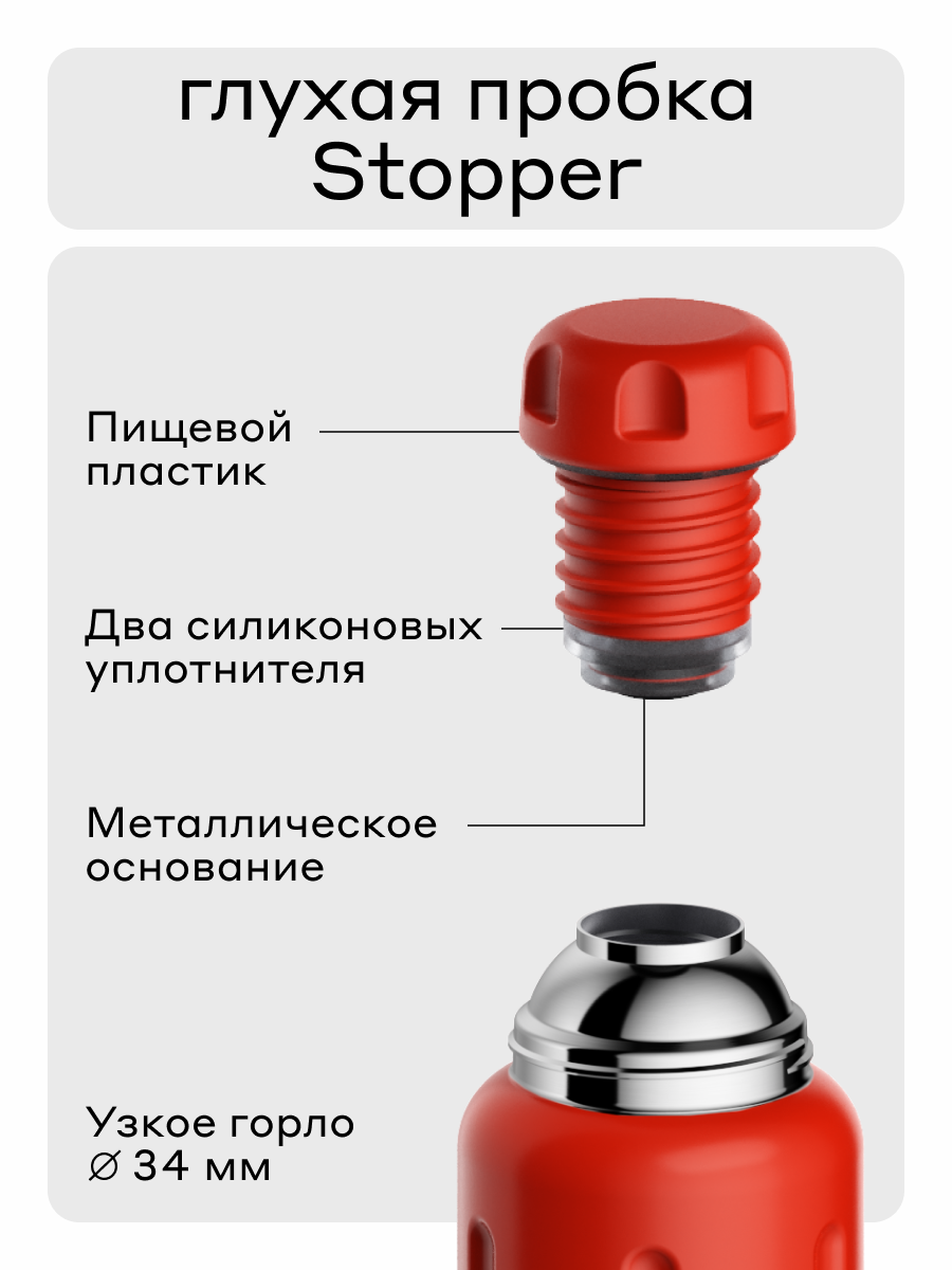 Термос для чая 1 литр Bobber Flask красный - фото 3