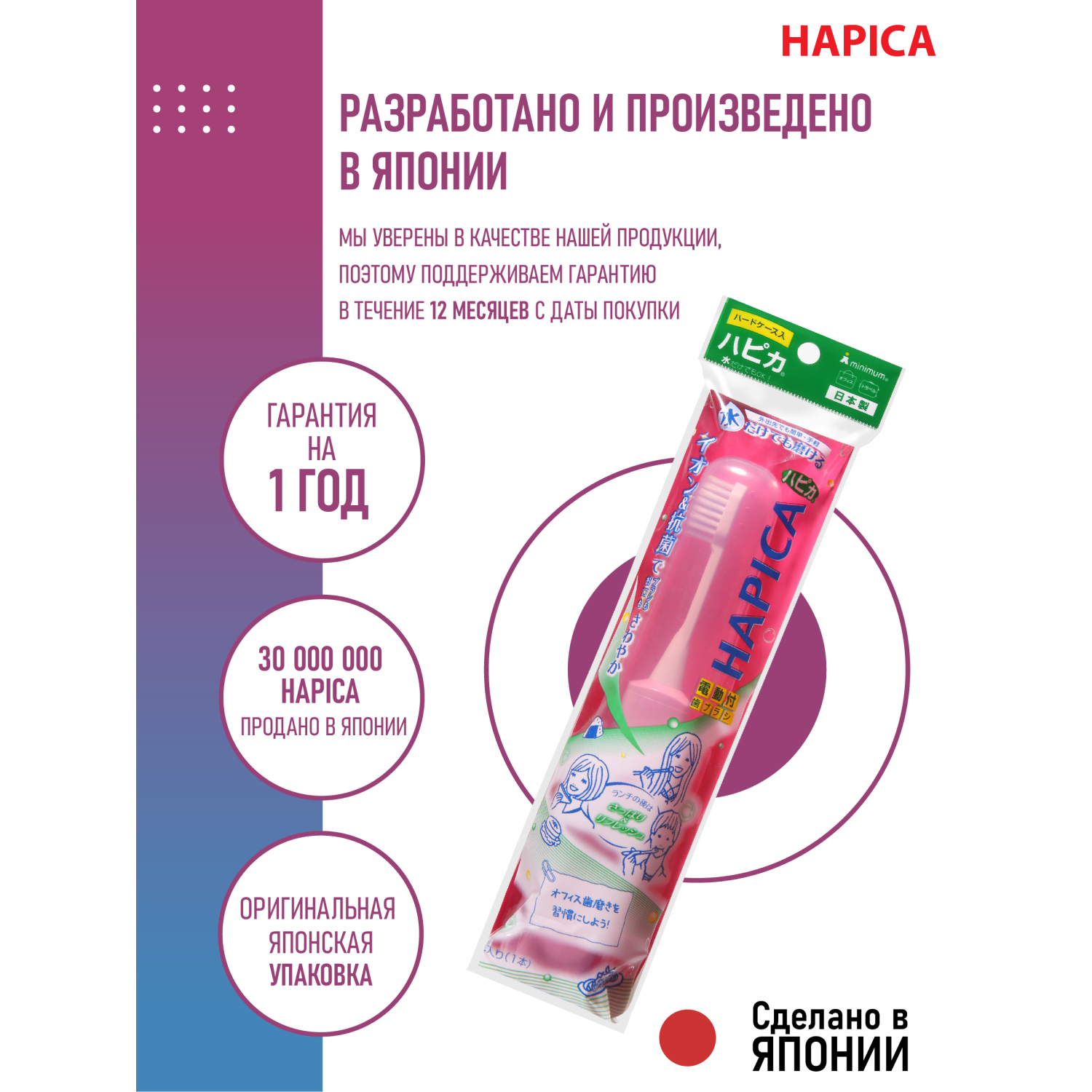 Зубная щетка электрическая Hapica от 10 лет - фото 8