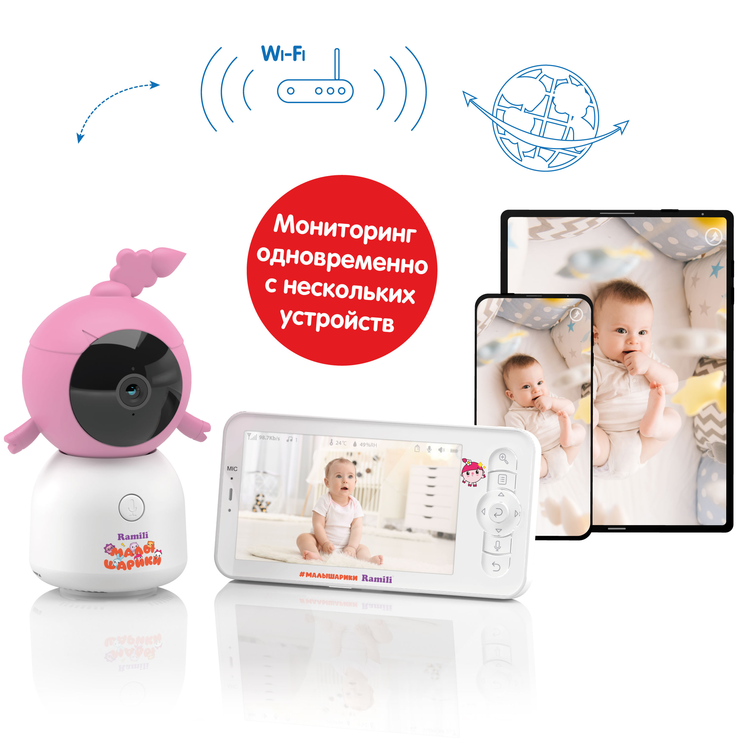 Видеоняня Ramili Малышарики Нюша с Wi-Fi и без - фото 3