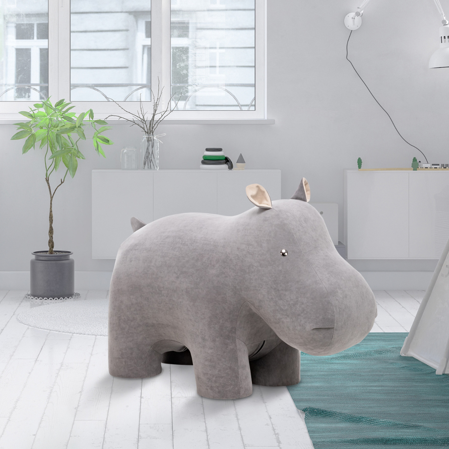 Изображение товара Пуф Leset Hippo мягкий тканевый забавный для детей и интерьера