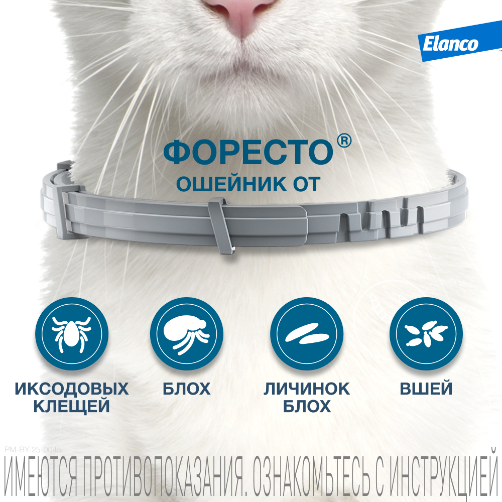 Ошейник для кошек Elanco Foresto от блох и клещей защита 8месяцев 38см 65232 - фото 3