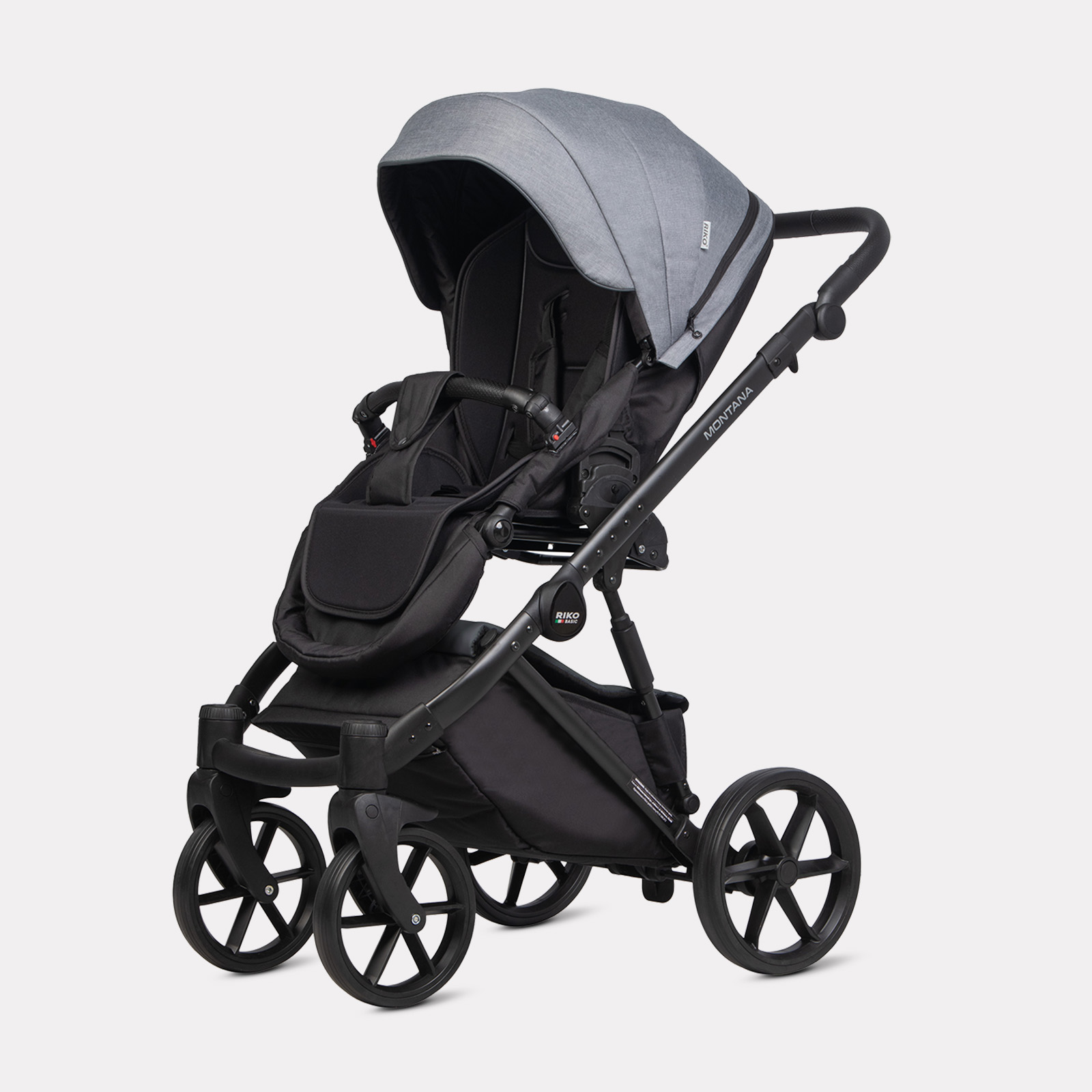 Коляска 2в1 Riko Basic Montana Plus серый - фото 5