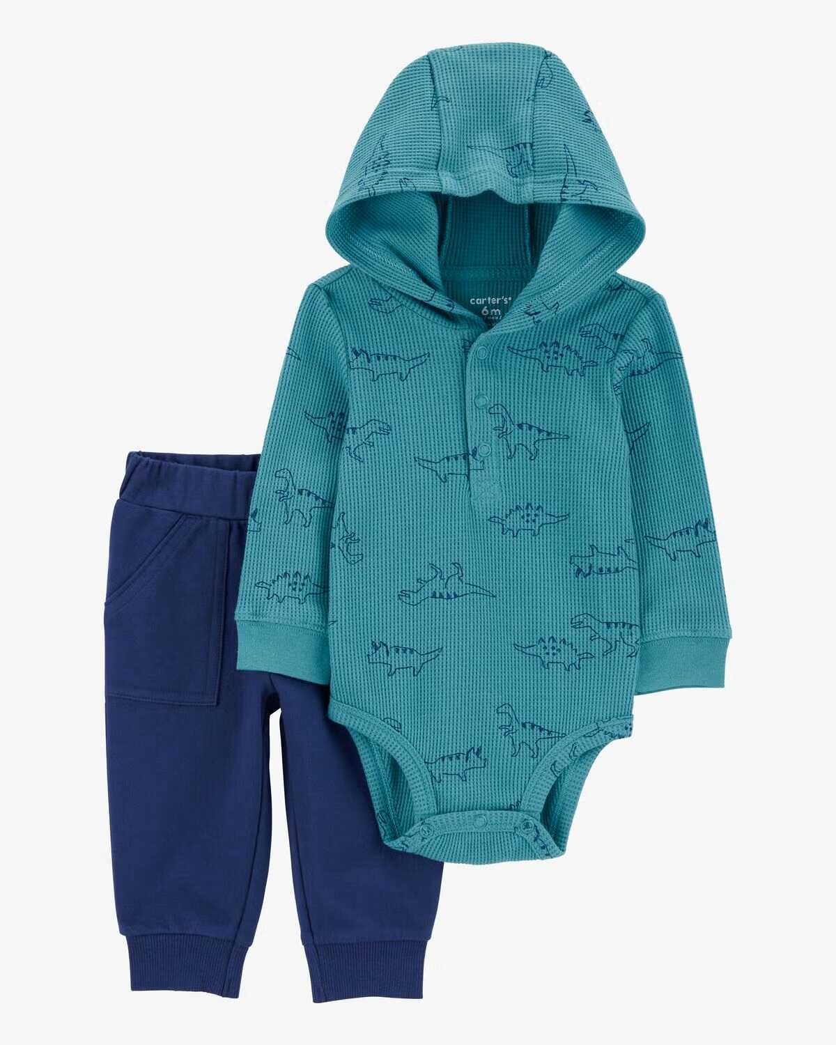 Изображение товара Комплект Carters: брюки и полукомбинезон с динозаврами