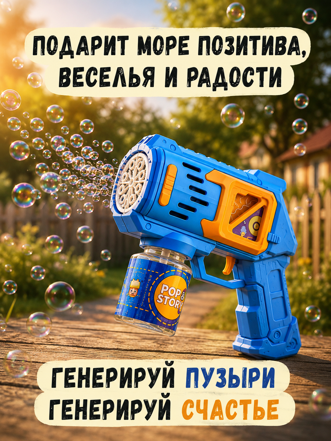 Генератор мыльных пузырей BalaToys пистолет для мыльных пузырей - фото 5